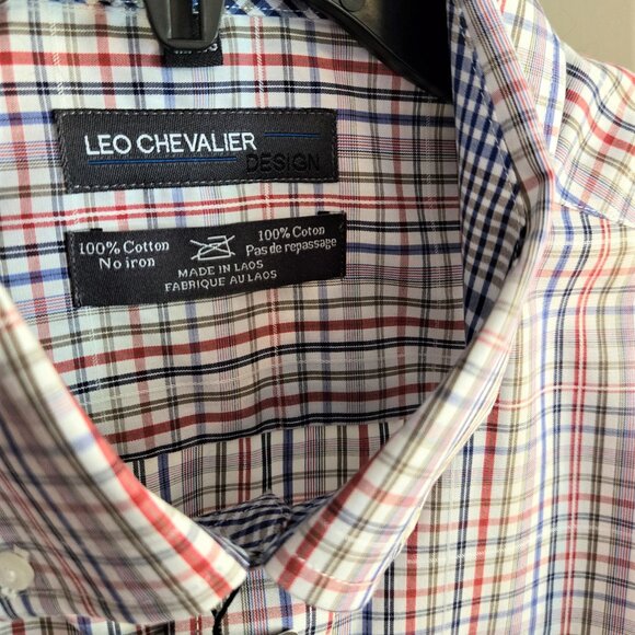 Men's Leo Chevalier 100% cotton No iron short sleeve button down shirt Size1X - Picture 2 of 8
